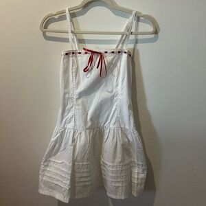 Motel Rocks White Dress with Red Accents